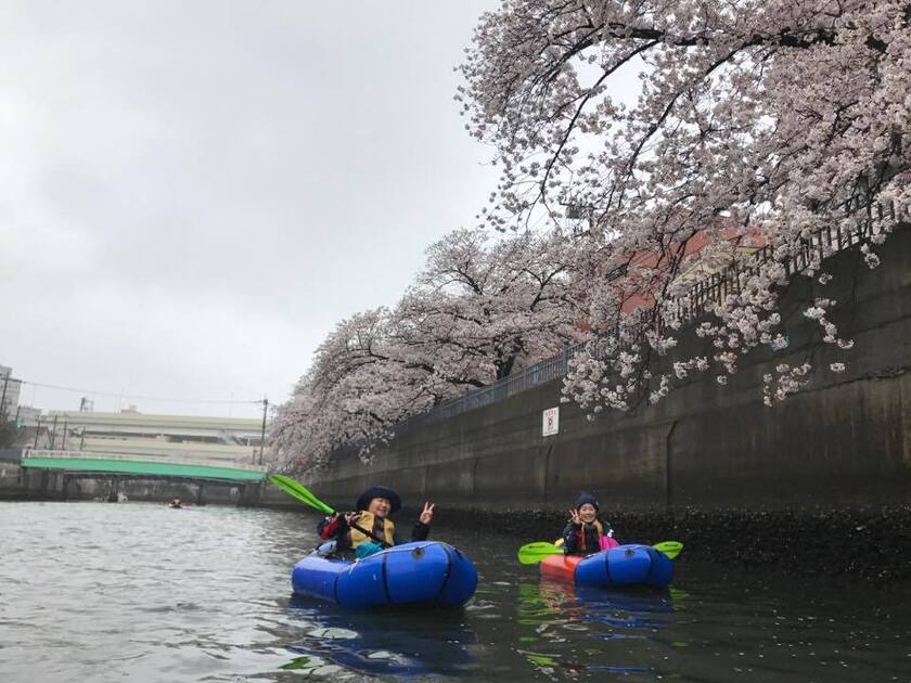 満開の桜を求めて！初☆横浜遠征お花見パックラフト004
