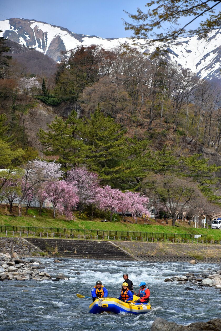 お花見ラフティングはこの時期ならでは001